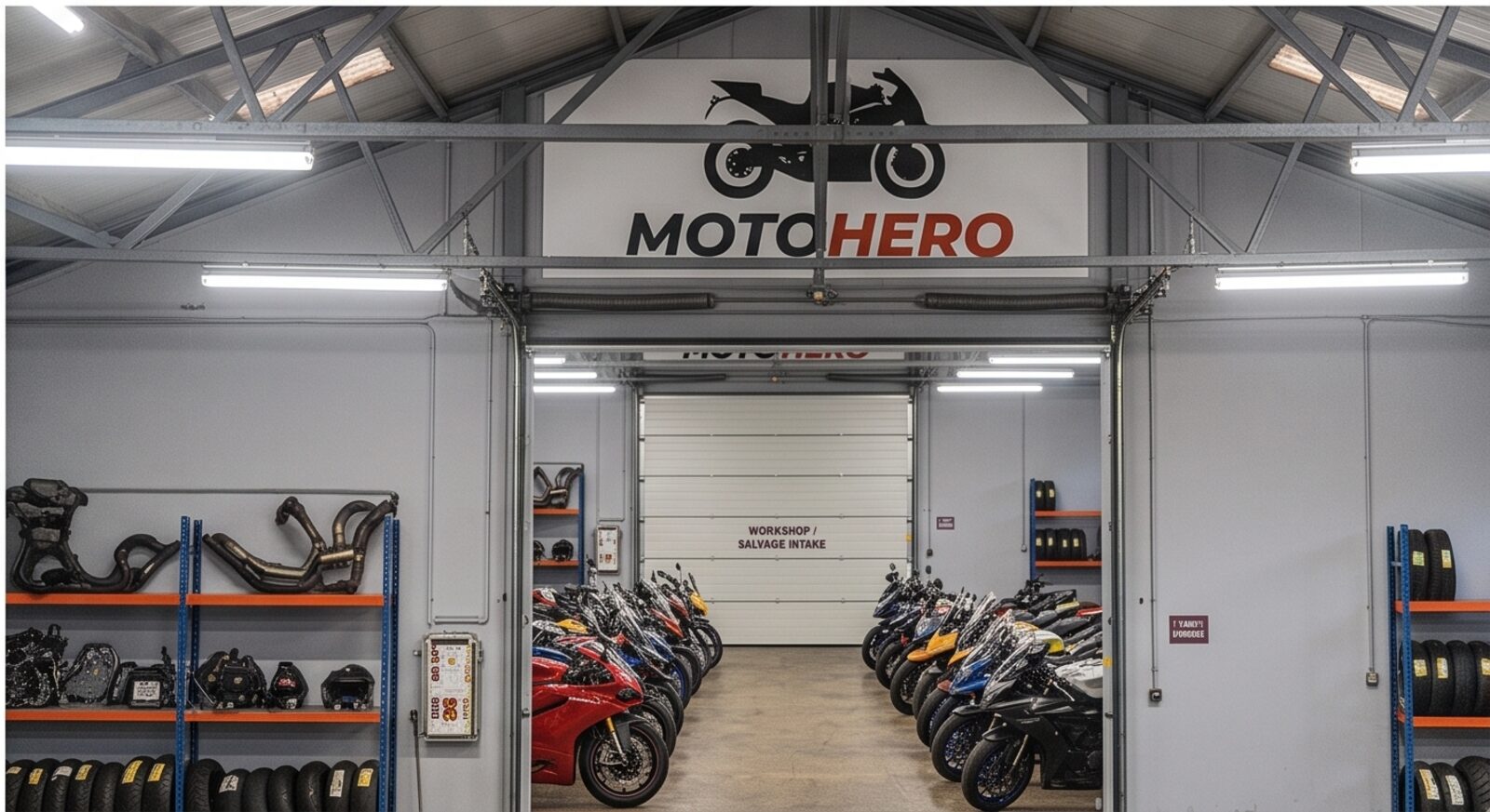 Die Werkstatt und das Lager von MotoHero in Apeldoorn